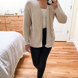 Oversized Beige Cardigan